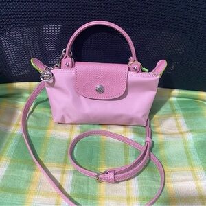 Longchamp Pink Mini Pouch Crossbody With Handle